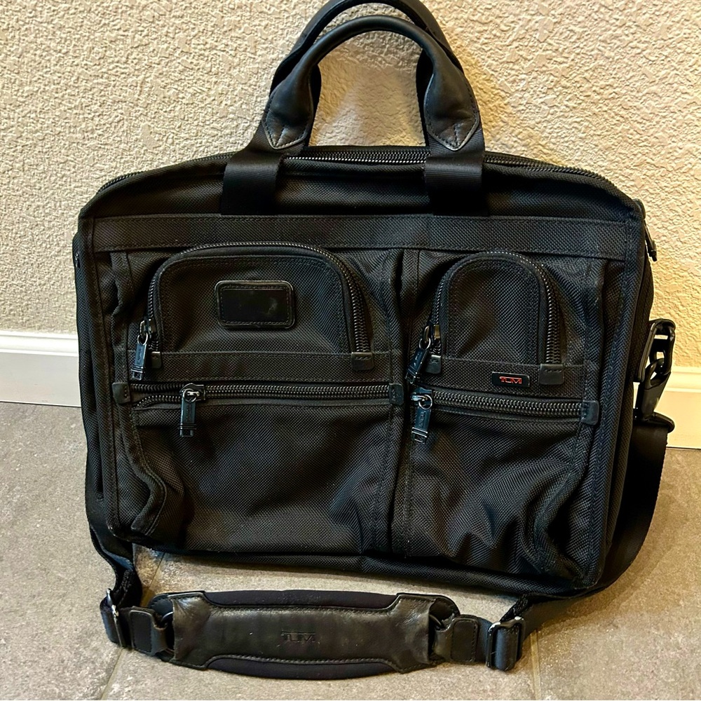 Tumi Black Nylon Briefcase